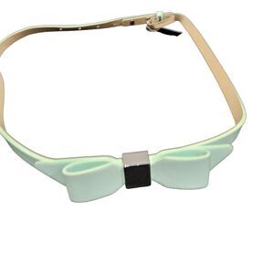 White House Black Market Mint Bow Belt Skinny Faux Leather Size M NWT